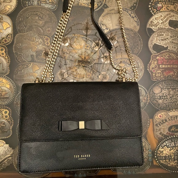 Ted Baker Black Bag with Gold Chain - Picture 1 of 6